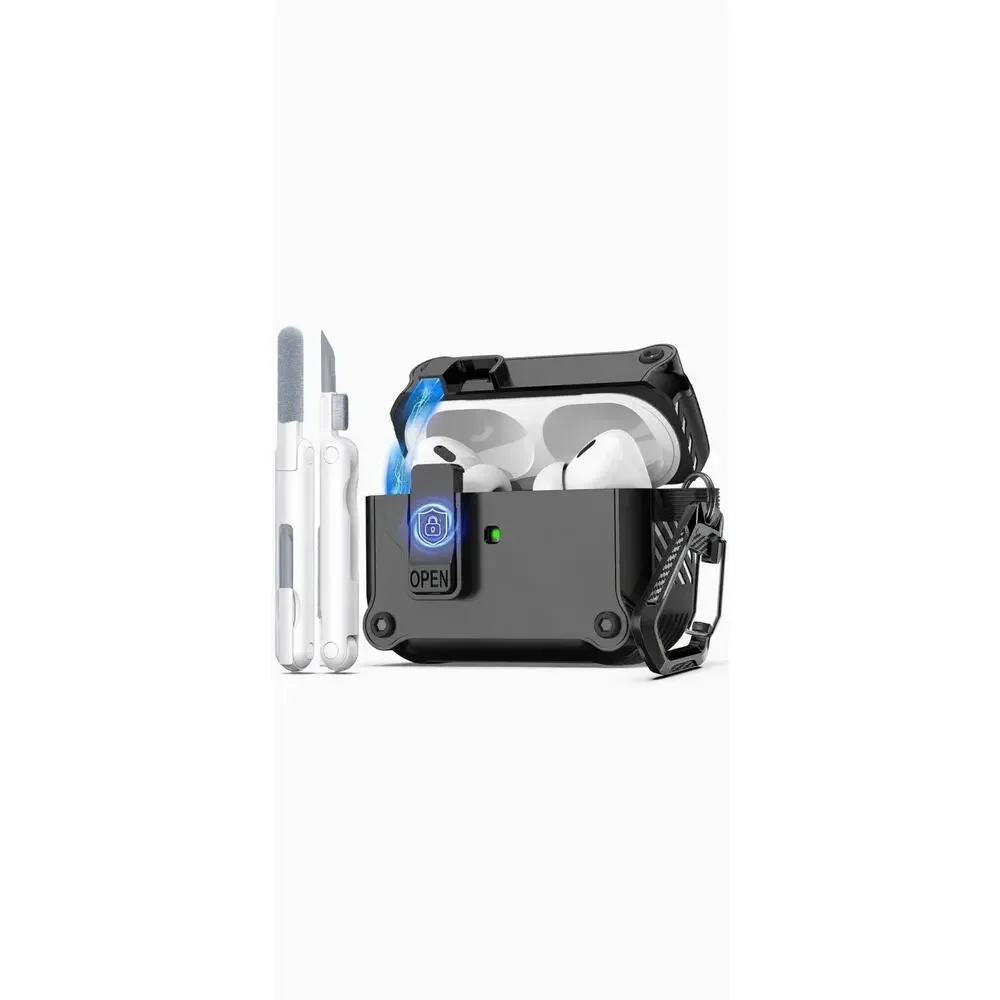 R-FUN Rugged Protective Case for AirPods Pro 1st & 2nd Gen – Black
